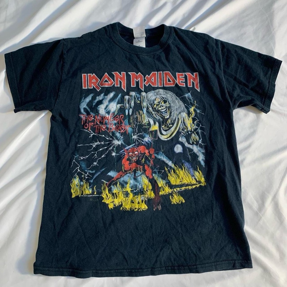 Iron Maiden "Number of the Beast" Black Band Tee